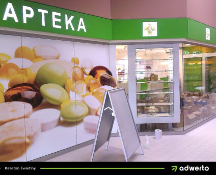 Kaseton Świetlny frezowany - Apteka Benefactor - Ostrów Wlkp., Kalisz