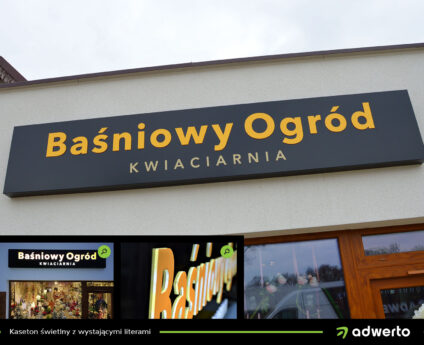 Kaseton świetlny frezowany z plexi - Baśniowy Ogród Nowe Skalmierzyce - Ostrów Wlkp., Kalisz