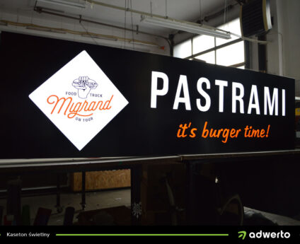 Kaseton świetlny frezowany - Food Truck Migrand - Ostrów Wlkp., Kalisz