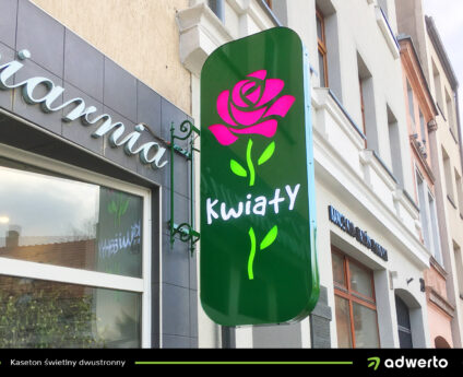 Kaseton świetlny dwustronny - Kwiaciarnia - Ostrów Wlkp., Kalisz