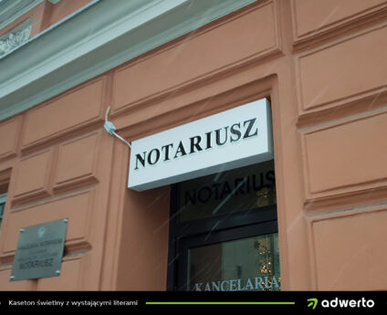 Kaseton Świetlny frezowany - Notariusz Krotoszyn - Ostrów Wlkp., Kalisz