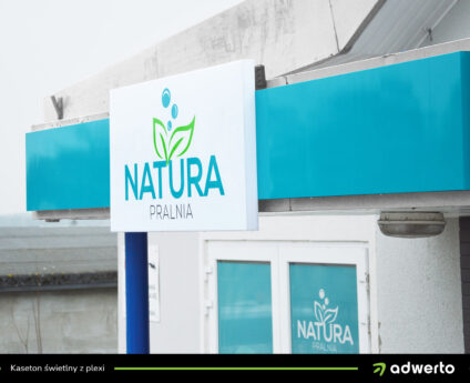 Kaseton świetlny z plexi dla firmy Pralnia natura - Ostrów Wlkp., Kalisz