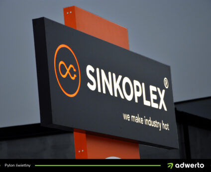 Pylon świetlny dla firmy Sinkoplex - Ostrów Wlkp., Kalisz