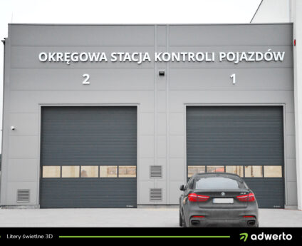 Litery świetlne 3D Stacja kontroli pojazdów - Ostrów Wlkp., Kalisz